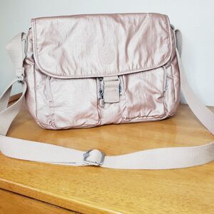 Kipling Felicity Pink Metallic Crossbody Womens Shoulder Bag Hiking Travel Bag